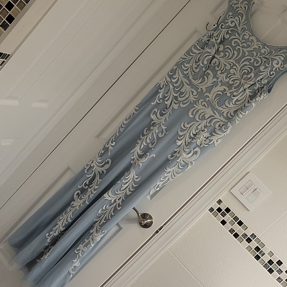 Baby blue evening gown